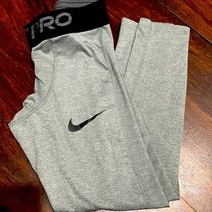 Men's small NIKE PRO dri fit leggins- gray- size small
